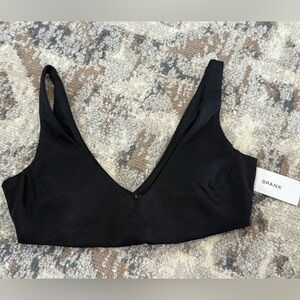 NWT Spanx Black Plunge Swim Top - Small